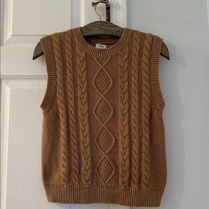 J.Crew Tan Cable Knit Sweater Vest